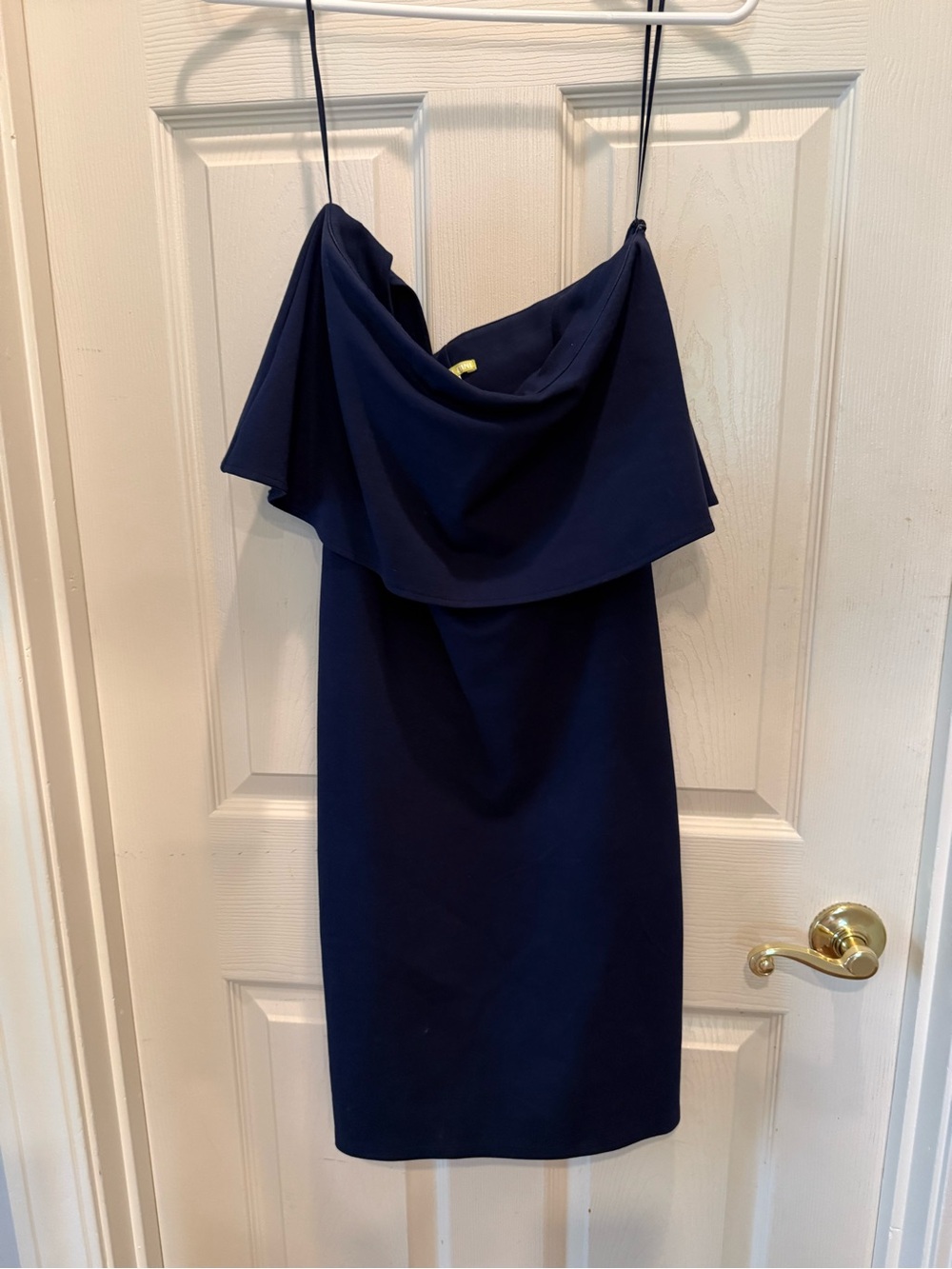 Gianni Bini Navy Strapless Draped Cocktail Dress